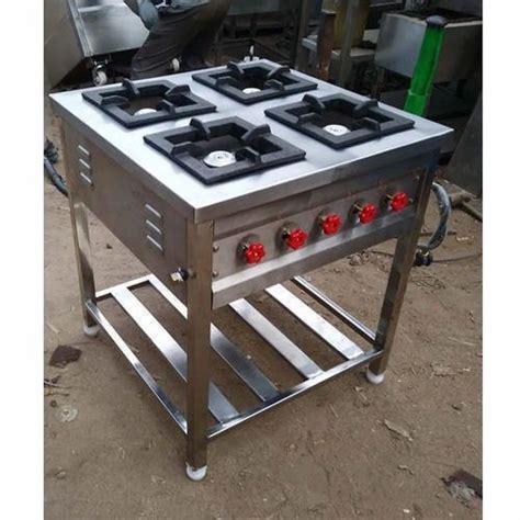 4 Burner Stainless Steel Commercial Gas Stove At Rs 28500 D Colony