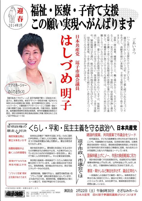 逗子民報 2014年1月号外 市民アンケートの中間報告 ｜ はしづめ明子 日本共産党逗子市議会議員