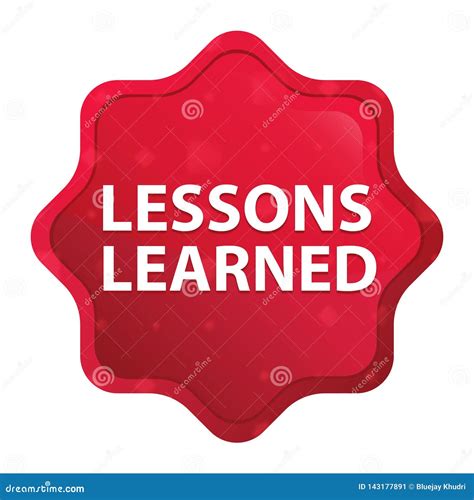 Lessons Learned Misty Rose Red Starburst Sticker Button Stock