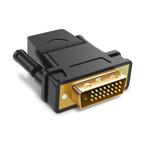 Dvi D 24 1 Dual Link Plug Male To Hdmi Female Gold Converter Adapter