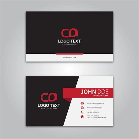 Premium Vector | Red business card template