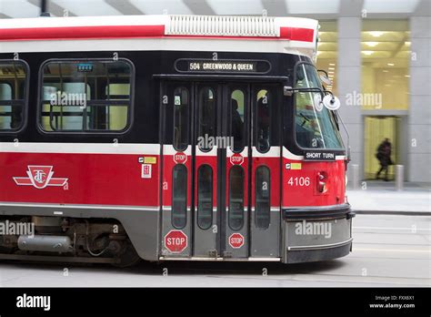 Streetcar In Downtown Toronto Stock Photo Alamy