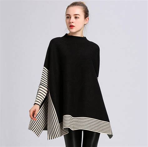 Poncho Femme Cachemire Rayures Univers Du Poncho