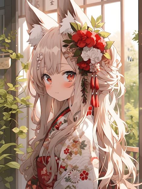 Anime Fox Girl With White Hair