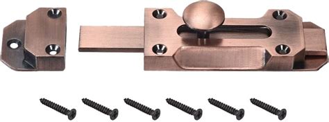 Uxcell Barrel Slide Door Bolts 5 Inch Zinc Alloy Security Latch Lock Red Bronze