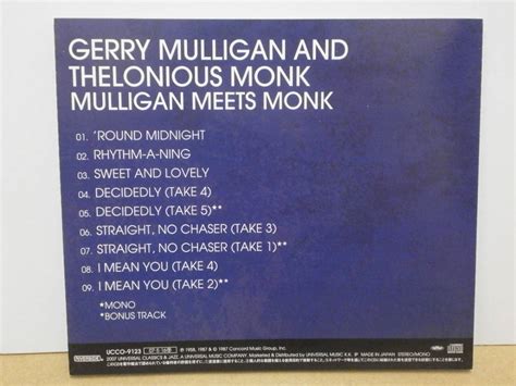 Yahoo オークション Gerry Mulligan And Thelonious Monk Mulliga