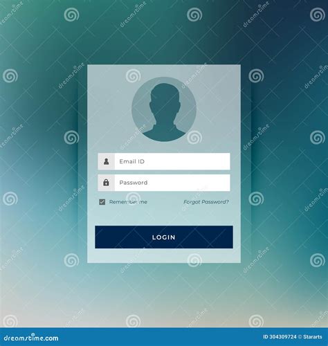 Secure Login Page Form Template With Username And Password Design Stock Illustration