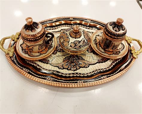 Copper Turkish Coffee Cup Set Coffee Set For Persons Espresso Cup