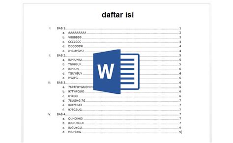 Cara Membuat Daftar Isi Dengan Mudah Di Microsoft Word