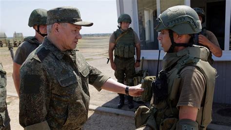 Russian Defense Minister Shoigu Shown Inspecting Troops