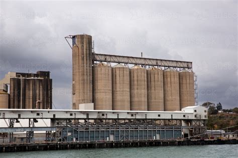 Image Of Silos And Wharf On Gladstone Harbour Austockphoto