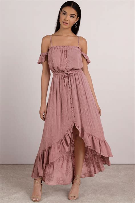 Pink Dresses For Women Tobi Pink Boho Dress Dusty Rose Dress Maxi