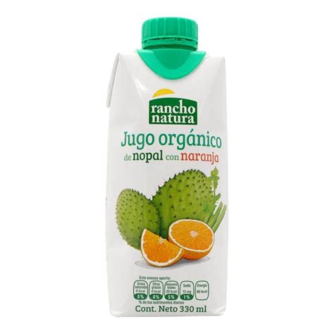 Jugo Org Nico Rancho Natura De Nopal Con Naranja Ml Walmart