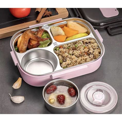 Jual SD34 Kotak Makan 4 SEKAT Lunch Box Stainless Tahan Panas Dan