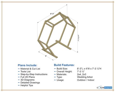 Portable Hexagon Wedding Arbor DIY Plans PDF Collapsible Etsy Canada