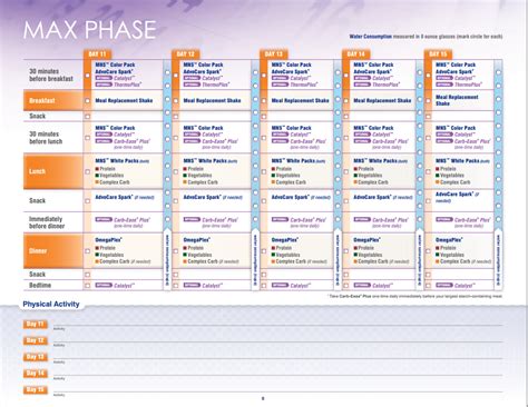 Printable Advocare Day Challenge Meal Plan