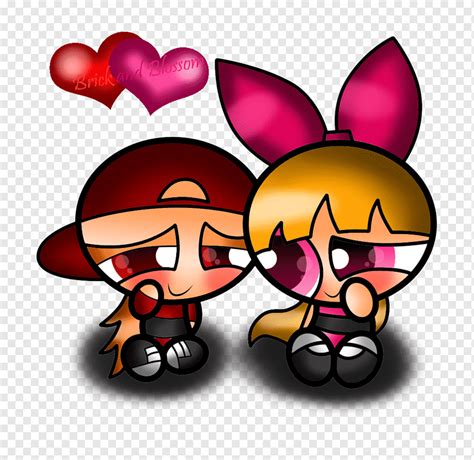 Powerpuff Girls Blossom And Brick Kiss