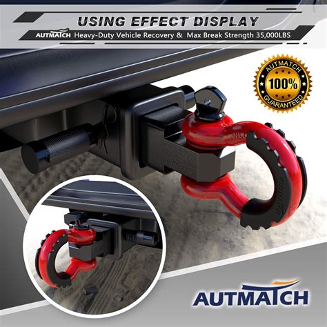 Buy AUTMATCH Shackle Hitch Receiver 2 Inch With 3 4 D Ring Shackle And