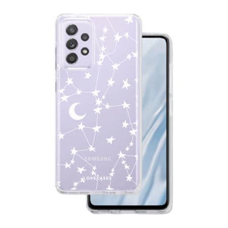 LoveCases Gel White Stars And Moons Case For Samsung Galaxy A53 5G