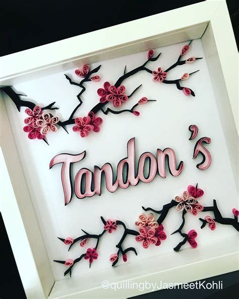 Jasmeet Kohli En Instagram Name Quilling With Cherry Blossoms