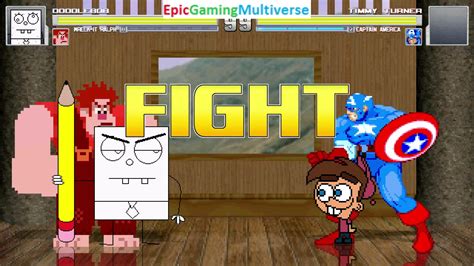 DoodleBob And Wreck It Ralph VS Timmy Turner And Captain America In A