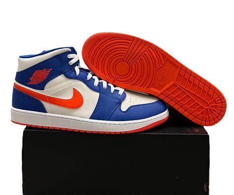 Nike Air Jordan 1 Mid Knicks White Orange Blue Fd1029 400 Mens Size 17