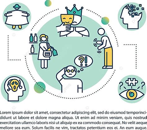 Psychiatry Icon For Mental Illness Concept With Linear Illustrations