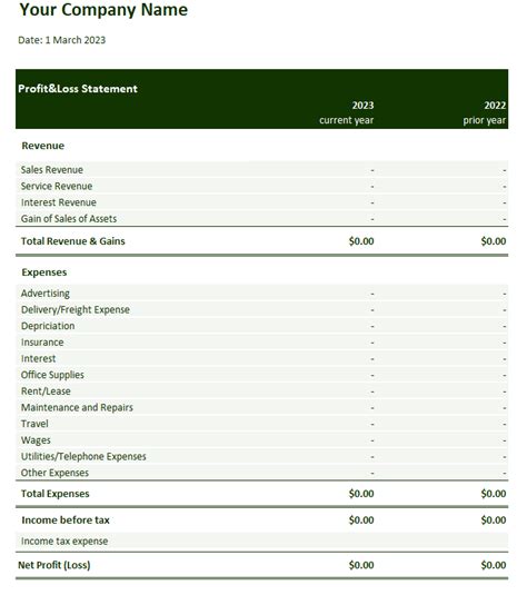 Modelos Gratuitos De Demonstra O De Lucros E Perdas No Excel