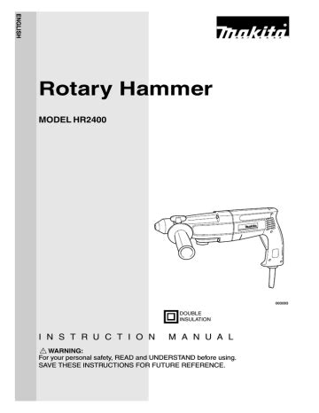 Makita Hr Rotary Hammer Instruction Manual Manualzz