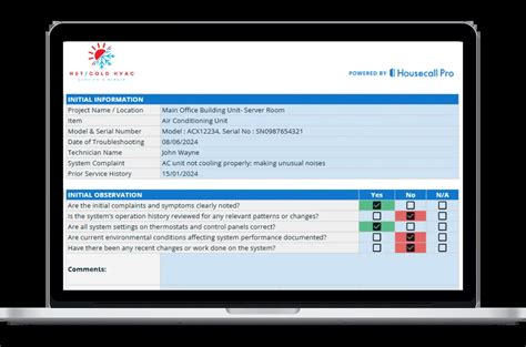 Hvac Troubleshooting Checklist Template Housecall Pro