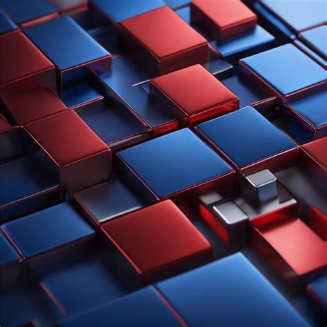 Premium Photo Red And Blue Square Shaped Abstract