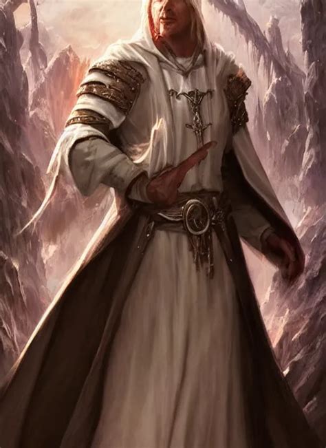 White Cloak Priest Ultra Detailed Fantasy Dndbeyond Stable Diffusion