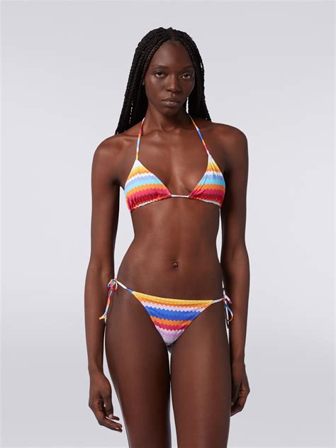 Bikini In Zigzag Print Stretch Nylon Multicoloured Missoni