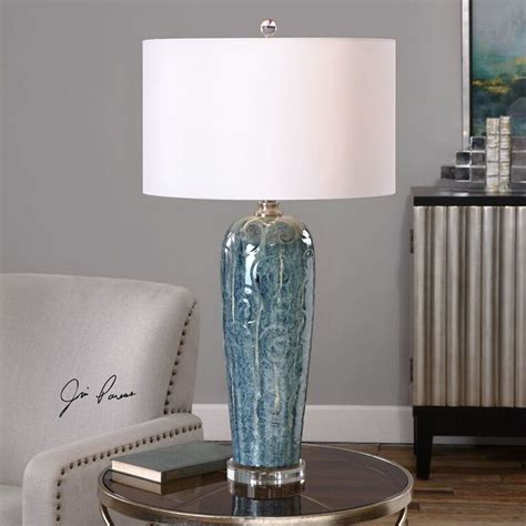 Maira Blue Swirl Ceramic Table Lamp Caron S Beach House