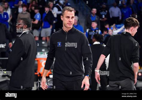 Atlanta Ga Usa 28th Jan 2023 Duke Blue Devils Coach Jon Scheyer Walks Off The Court After