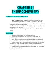 Thermochemistry Form 3 Chapter 5 Pdf CHAPTER 5 THERMOCHEMISTRY Heat