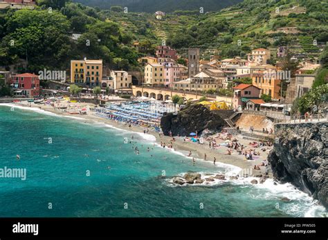 Strand Von Monterosso Al Mare Cinque Terre Riviera Di Levante