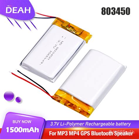 803450 3 7V 1500mAh Lithium Polymer Rechargeable Baery For MP3 GPS