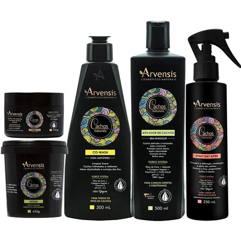 Kit Arvensis Cachos Naturais Crespos Co Wash Ml Ativador Ml