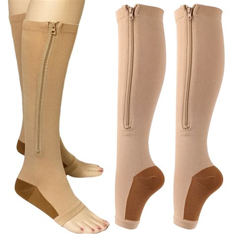 Buy Zippered Compression Socks Medical Grade Firm Easy On 20 30 MmHg