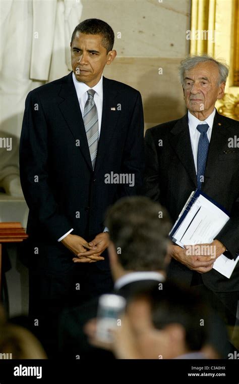 US President Barack Obama And Elie Wiesel Holocaust Memorial Museum