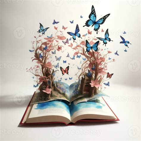 Graphics Open Book With Butterflies Flying Out Of It In 2024