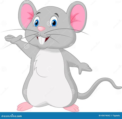 Cute Mouse Cartoon Waving Stock Vector Illustration Of Hand 45674042