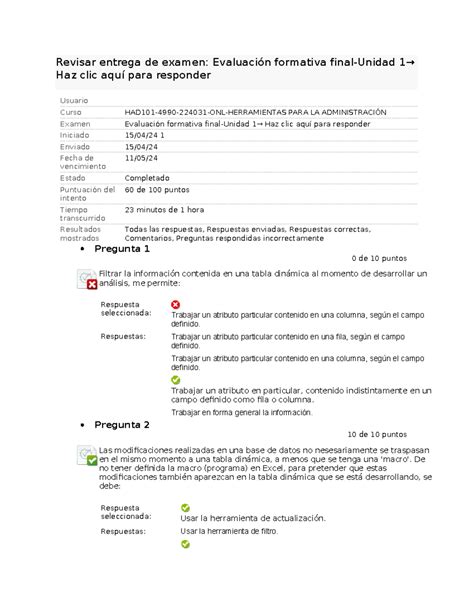 Evaluacion Sumatoria Semana 4 Revisar entrega de examen Evaluación