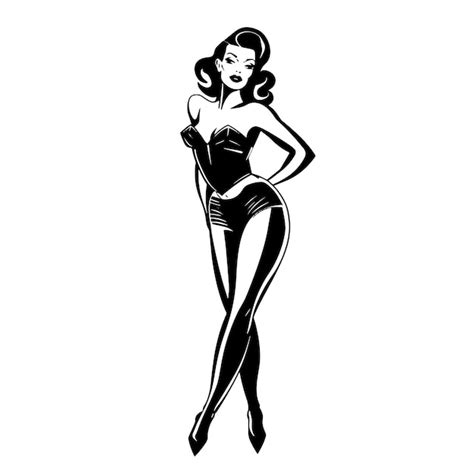 Pin Up Girl Silhouette Vector Premium Ai Generated Vector