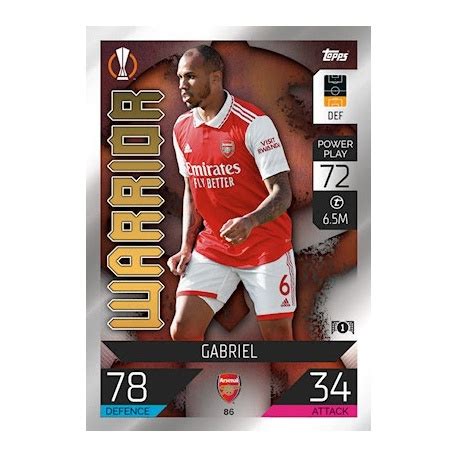 Venta Cromos Gabriel Warrior Arsenal Topps Match Attax