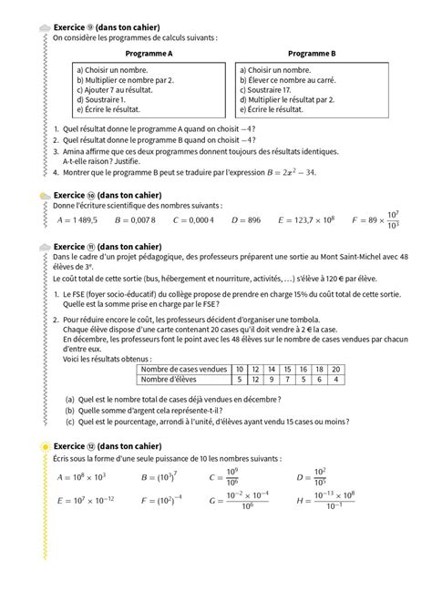 Puissances 4ème exercices corrigés Dyrassa