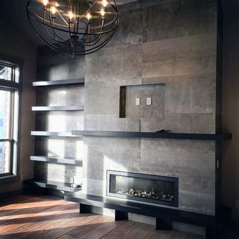 Metallic Porcelain Tile Fireplace – I Am Chris