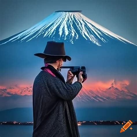 Photographer Taking Pictures Of Mt Fuji On Craiyon