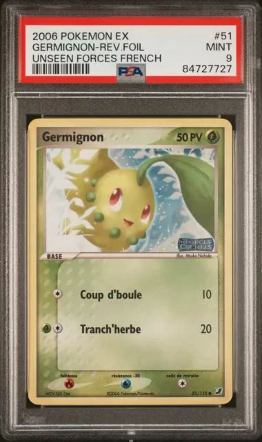 CARTE POKÉMON Germignon Reverse 51 115 PSA 9 MINT EX Forces Cachées